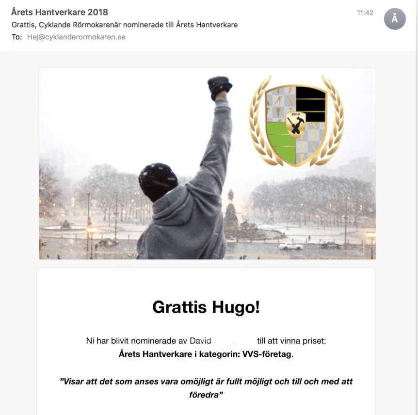 Cyklande Rörmokaren och Årets Hantverkare